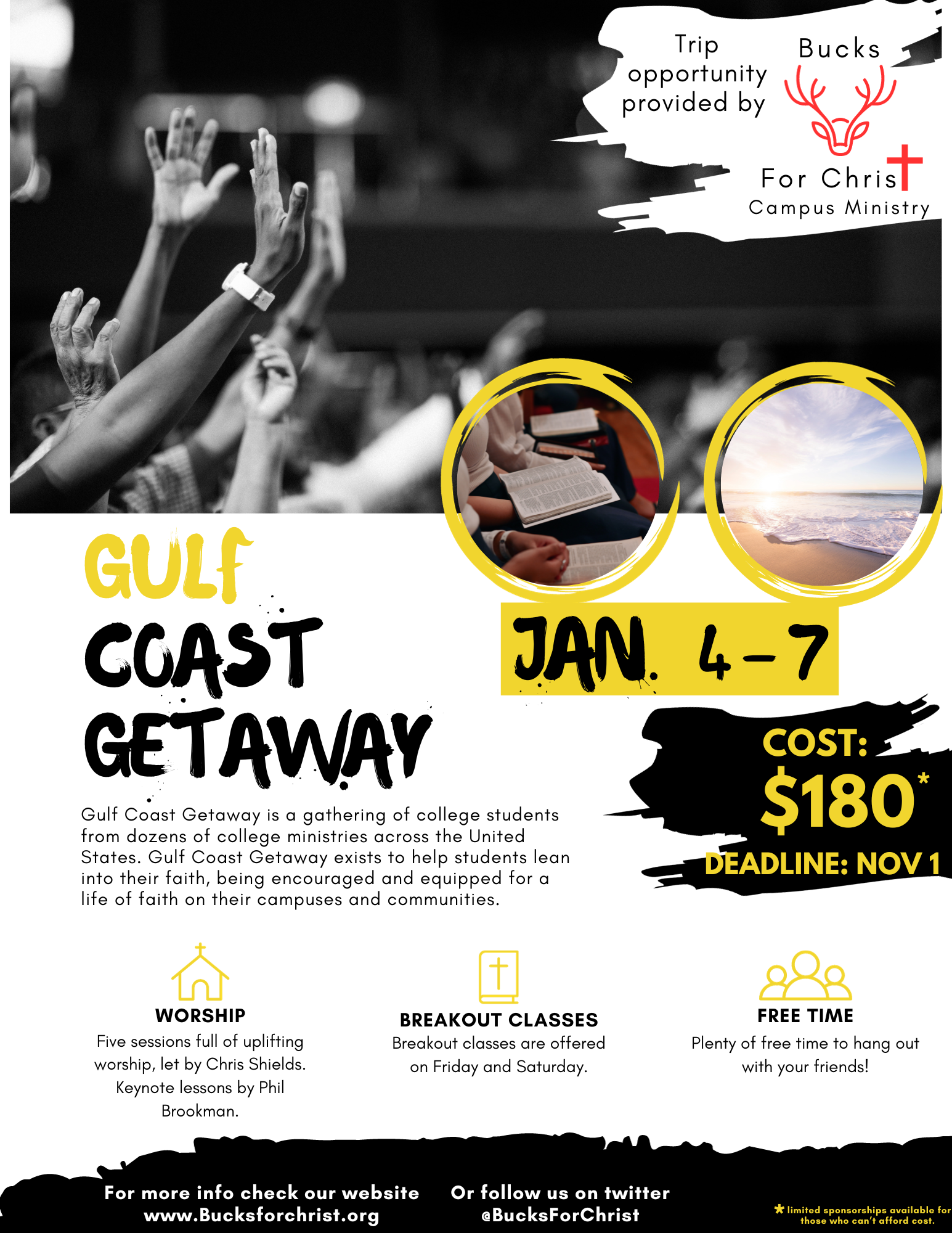 Flyer for Gulf Coast Getaway Trip